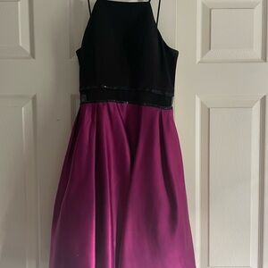 Blondie Nites Black and Pink Pleated Sundress for Prom